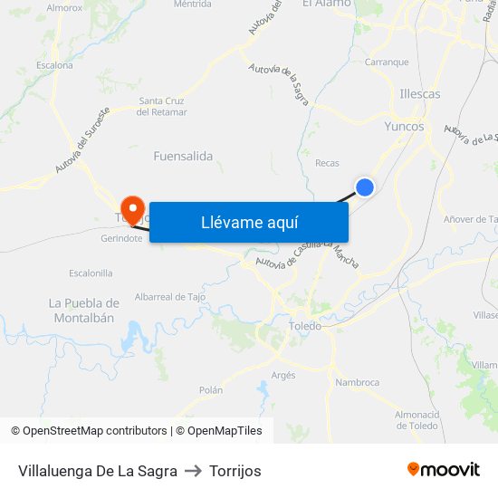 Villaluenga De La Sagra to Torrijos map