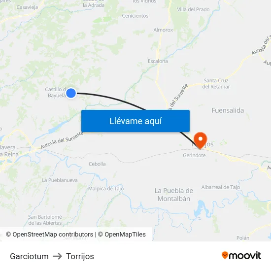 Garciotum to Torrijos map