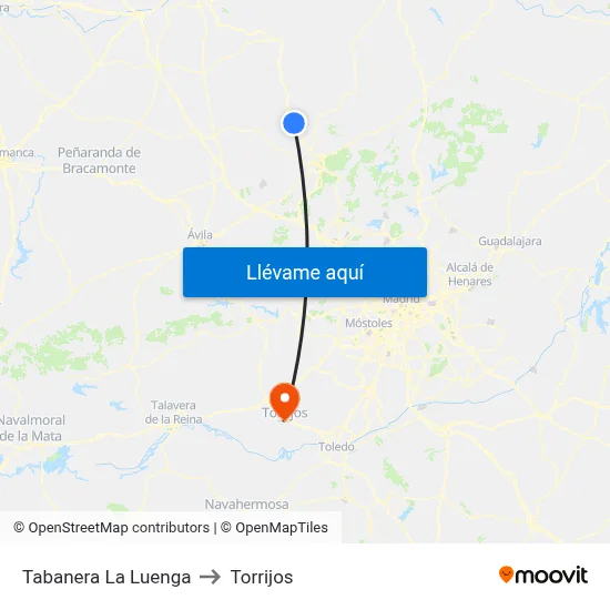 Tabanera La Luenga to Torrijos map