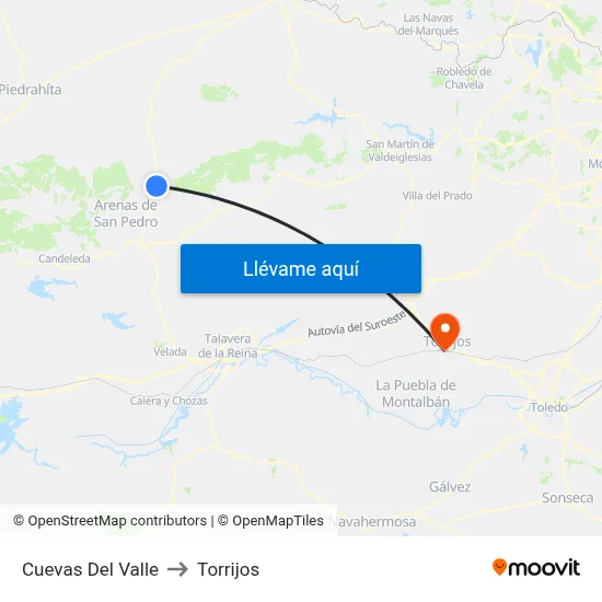 Cuevas Del Valle to Torrijos map