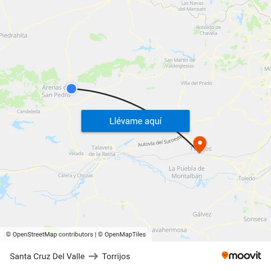 Santa Cruz Del Valle to Torrijos map