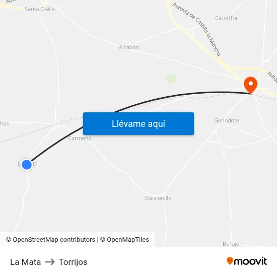 La Mata to Torrijos map