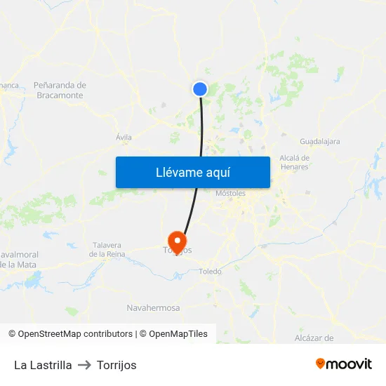 La Lastrilla to Torrijos map