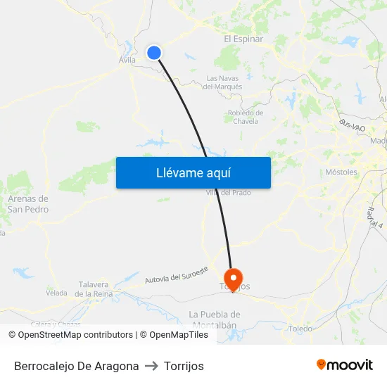 Berrocalejo De Aragona to Torrijos map