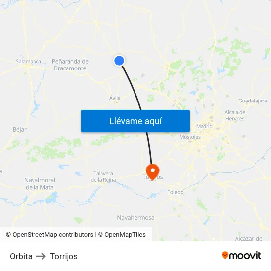 Orbita to Torrijos map