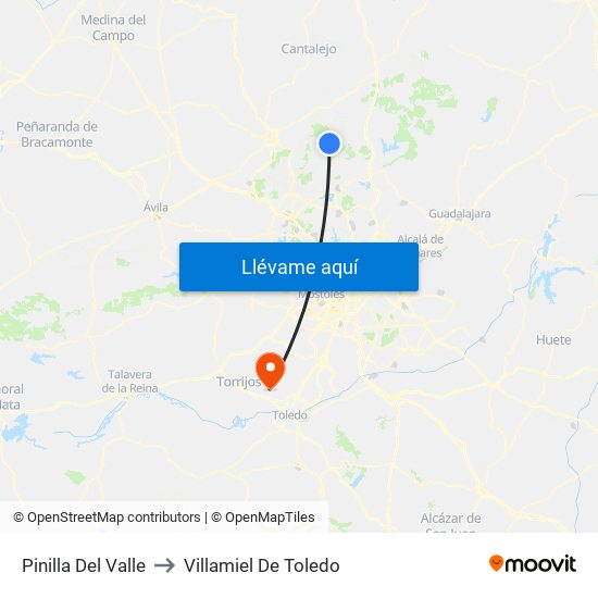 Pinilla Del Valle to Villamiel De Toledo map