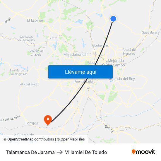 Talamanca De Jarama to Villamiel De Toledo map