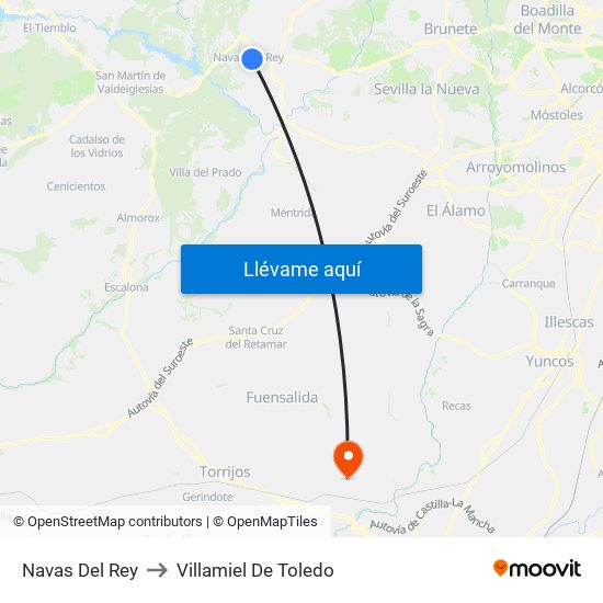 Navas Del Rey to Villamiel De Toledo map
