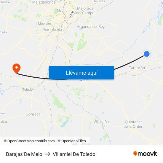 Barajas De Melo to Villamiel De Toledo map