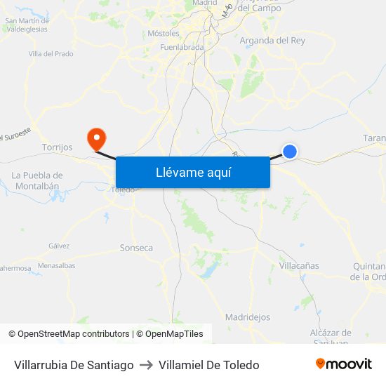 Villarrubia De Santiago to Villamiel De Toledo map