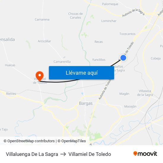 Villaluenga De La Sagra to Villamiel De Toledo map
