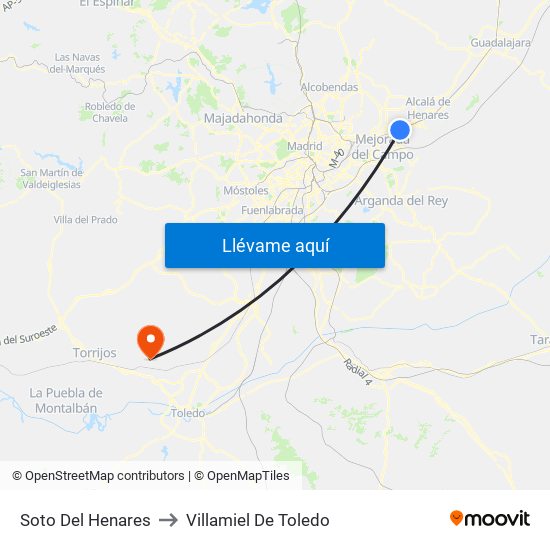 Soto Del Henares to Villamiel De Toledo map
