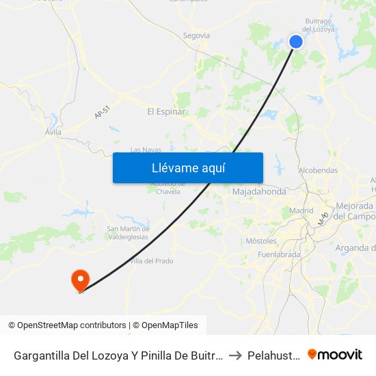 Gargantilla Del Lozoya Y Pinilla De Buitrago to Pelahustán map