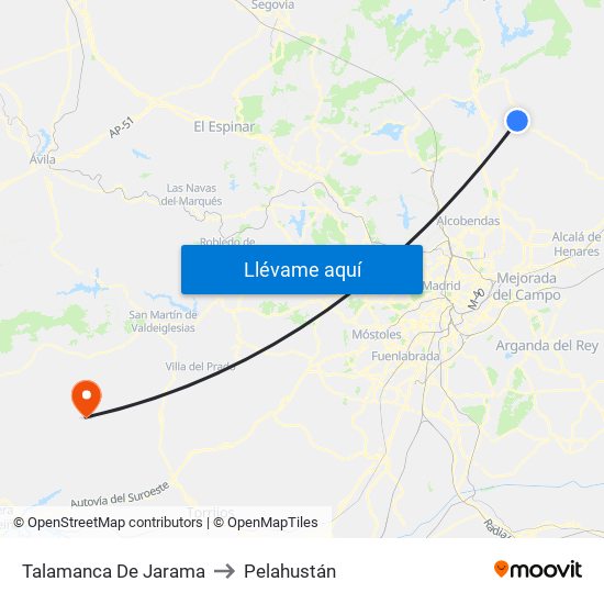 Talamanca De Jarama to Pelahustán map