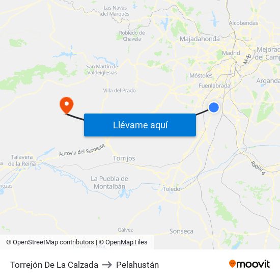Torrejón De La Calzada to Pelahustán map
