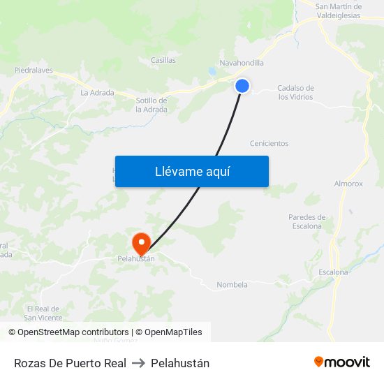 Rozas De Puerto Real to Pelahustán map