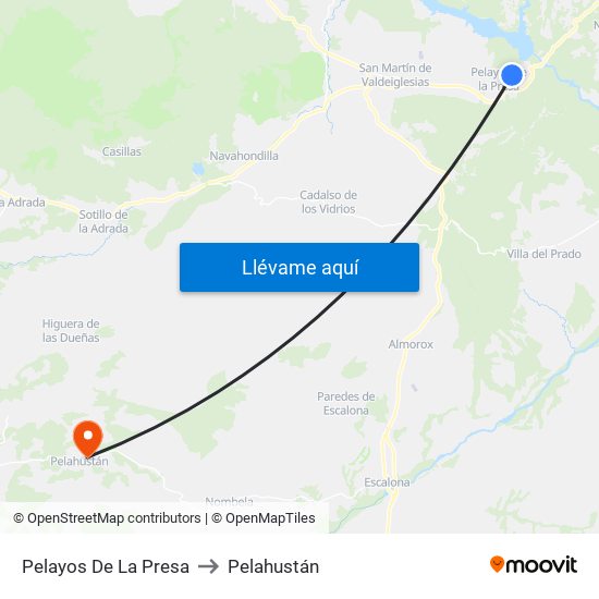 Pelayos De La Presa to Pelahustán map