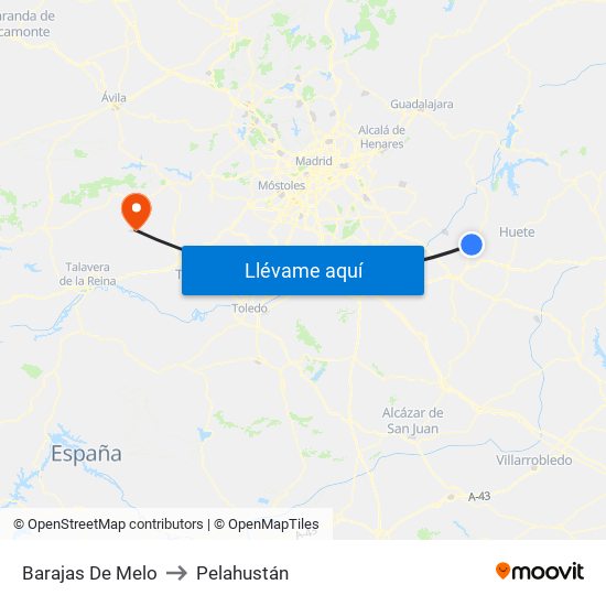 Barajas De Melo to Pelahustán map