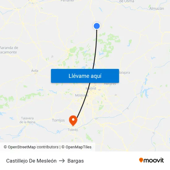 Castillejo De Mesleón to Bargas map