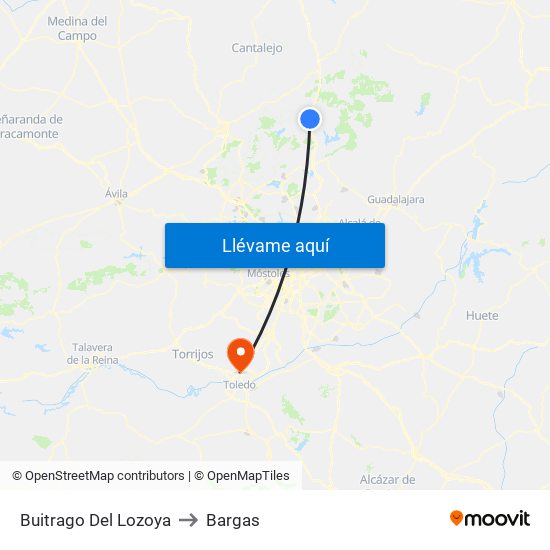 Buitrago Del Lozoya to Bargas map