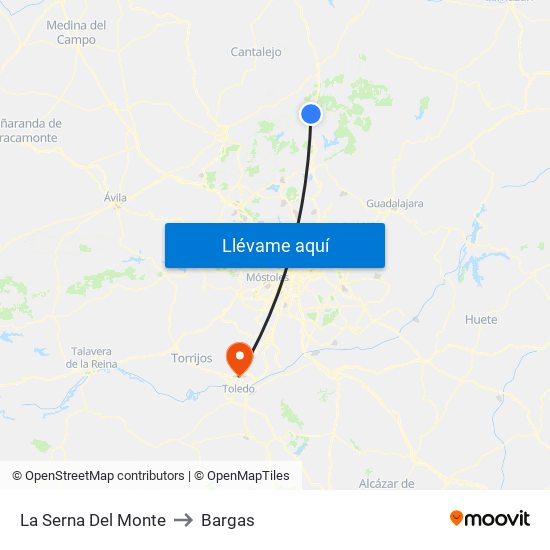 La Serna Del Monte to Bargas map