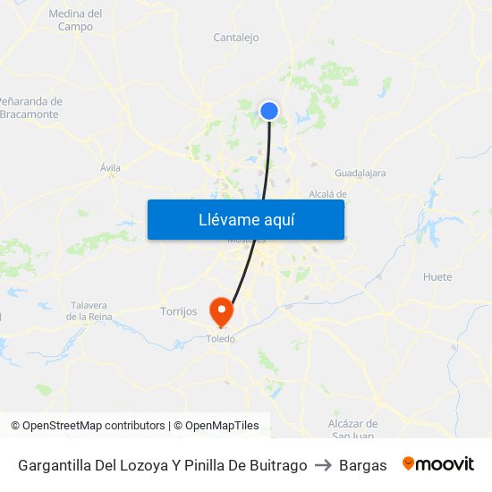 Gargantilla Del Lozoya Y Pinilla De Buitrago to Bargas map