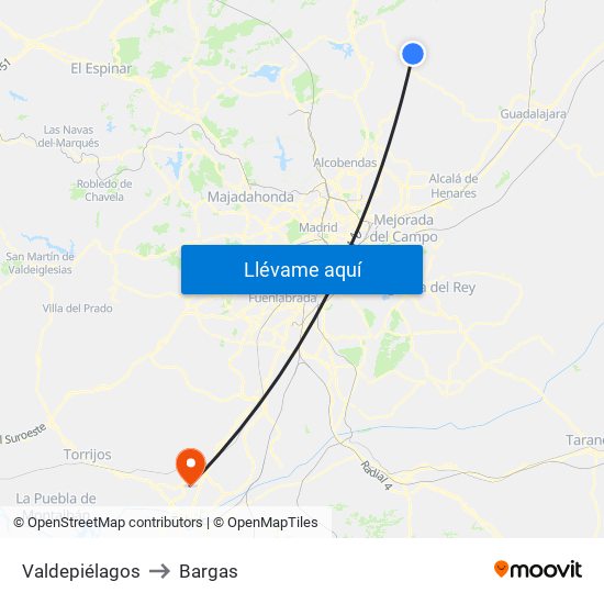 Valdepiélagos to Bargas map