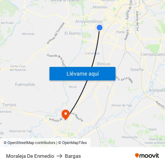 Moraleja De Enmedio to Bargas map