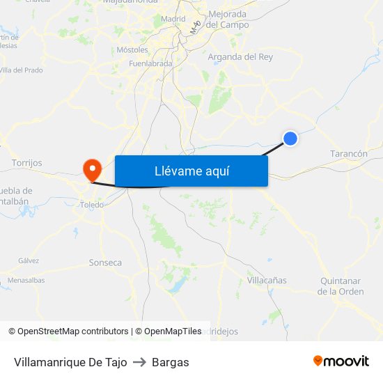 Villamanrique De Tajo to Bargas map