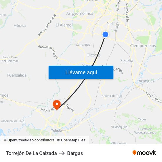 Torrejón De La Calzada to Bargas map