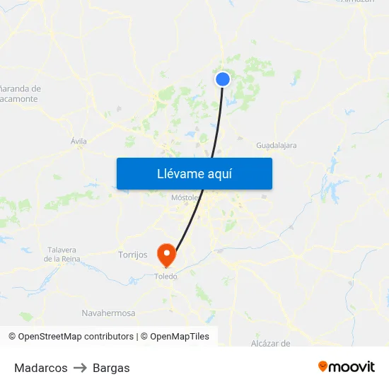 Madarcos to Bargas map