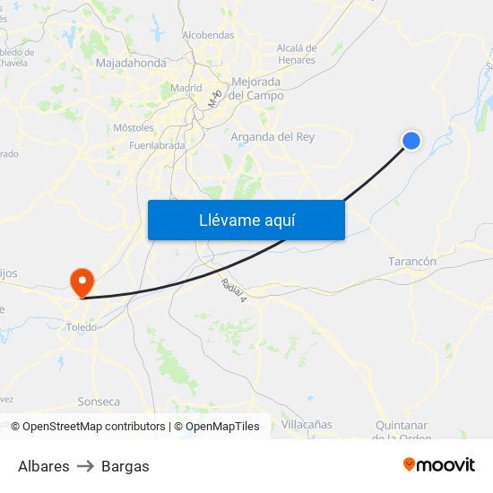 Albares to Bargas map