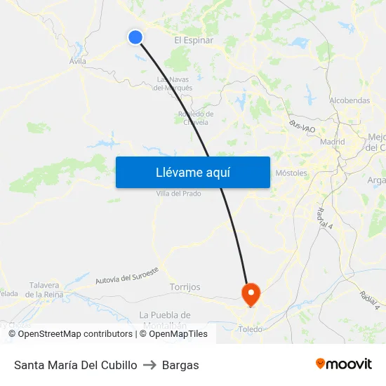 Santa María Del Cubillo to Bargas map