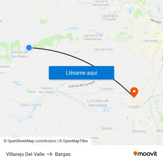 Villarejo Del Valle to Bargas map