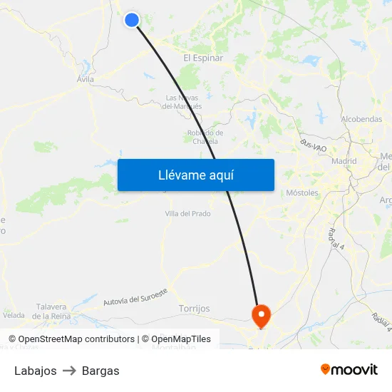 Labajos to Bargas map