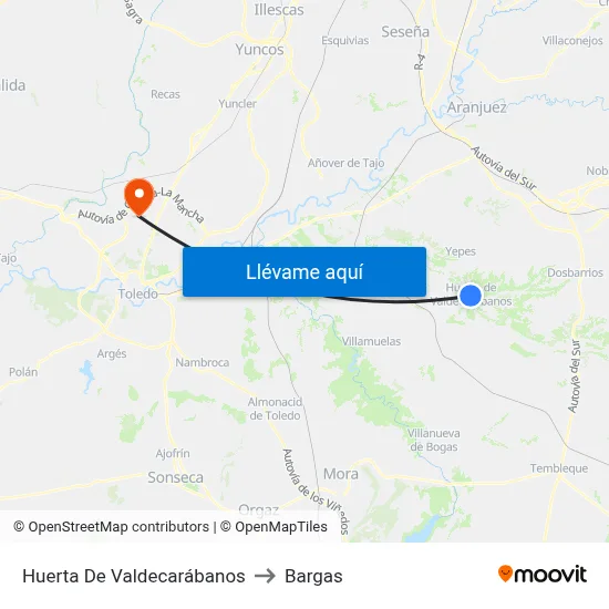 Huerta De Valdecarábanos to Bargas map