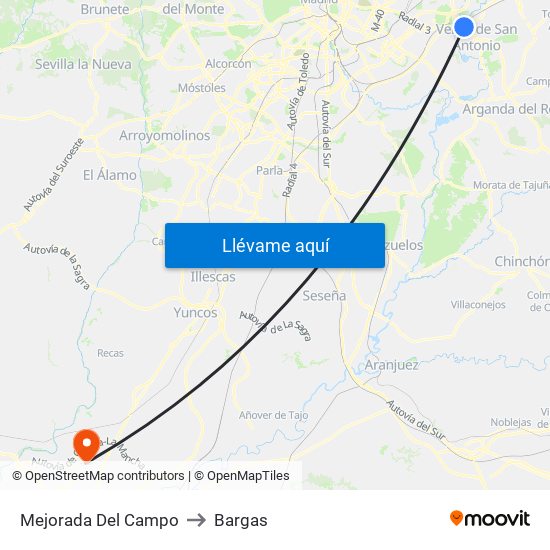 Mejorada Del Campo to Bargas map