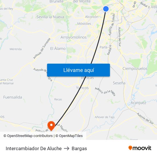 Intercambiador De Aluche to Bargas map