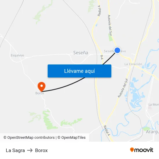 La Sagra to Borox map