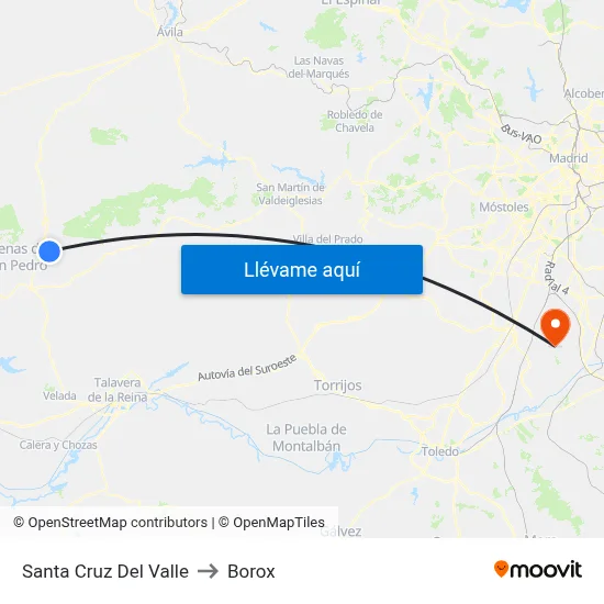 Santa Cruz Del Valle to Borox map