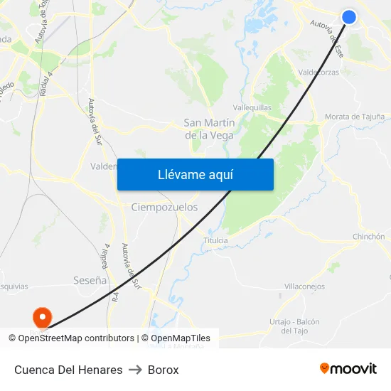 Cuenca Del Henares to Borox map