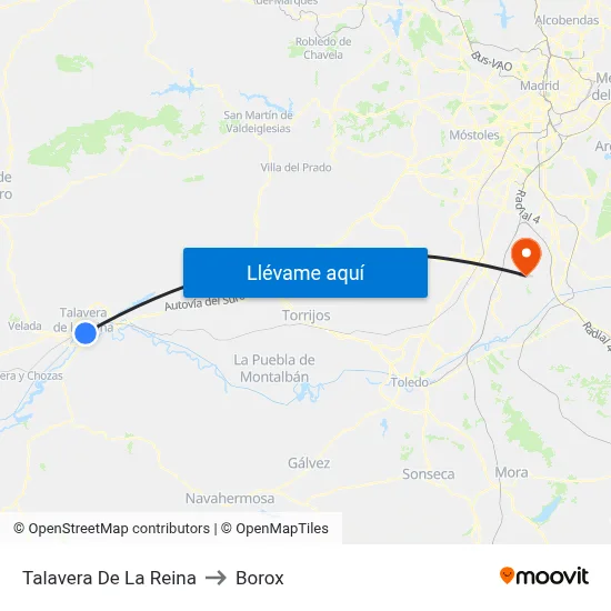 Talavera De La Reina to Borox map