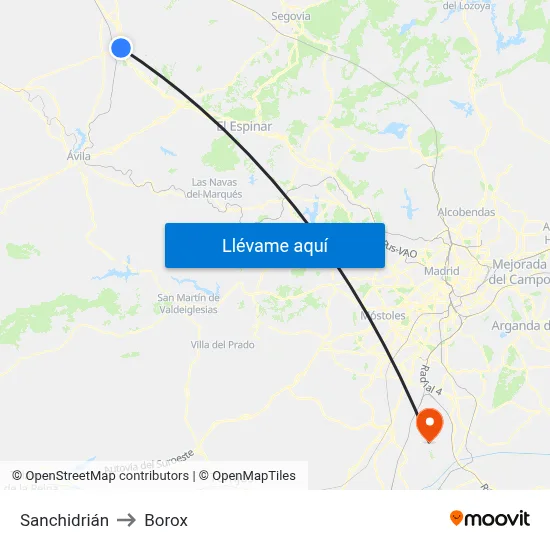 Sanchidrián to Borox map