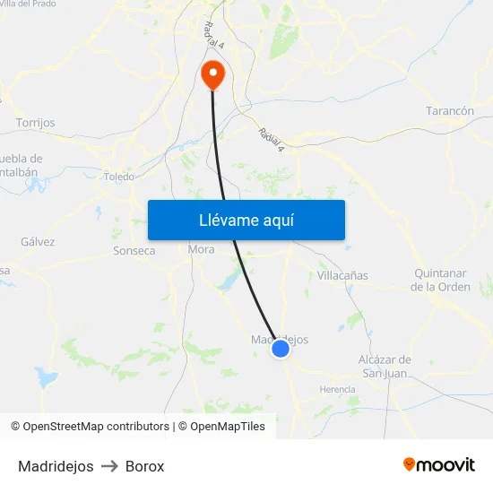 Madridejos to Borox map