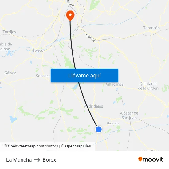La Mancha to Borox map