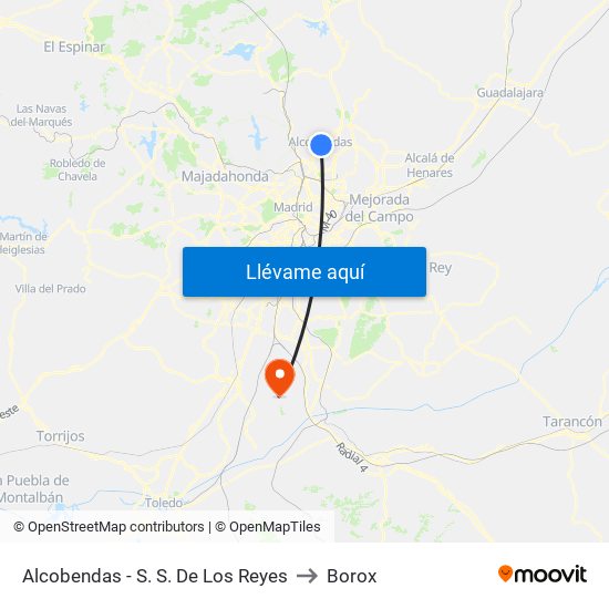 Alcobendas - S. S. De Los Reyes to Borox map