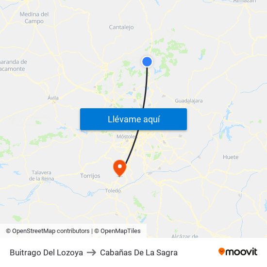 Buitrago Del Lozoya to Cabañas De La Sagra map