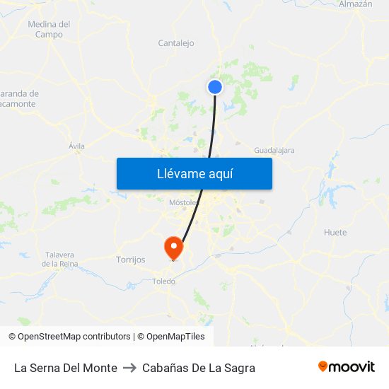 La Serna Del Monte to Cabañas De La Sagra map