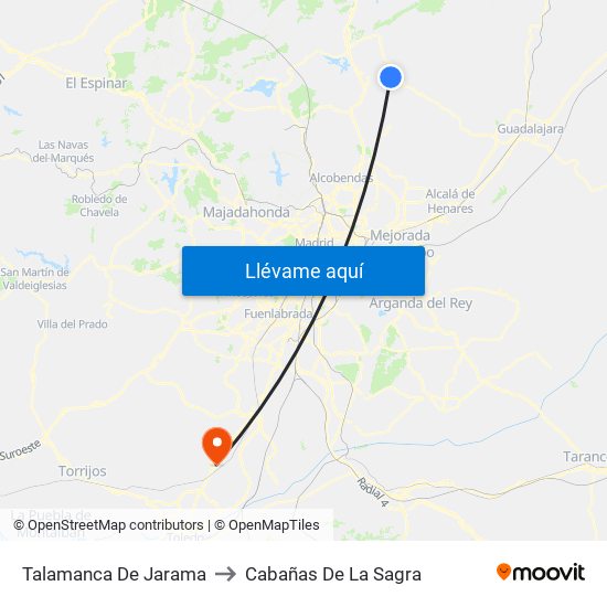 Talamanca De Jarama to Cabañas De La Sagra map