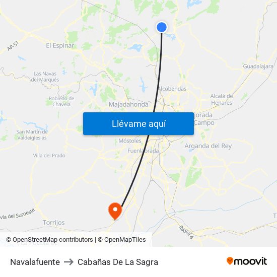 Navalafuente to Cabañas De La Sagra map